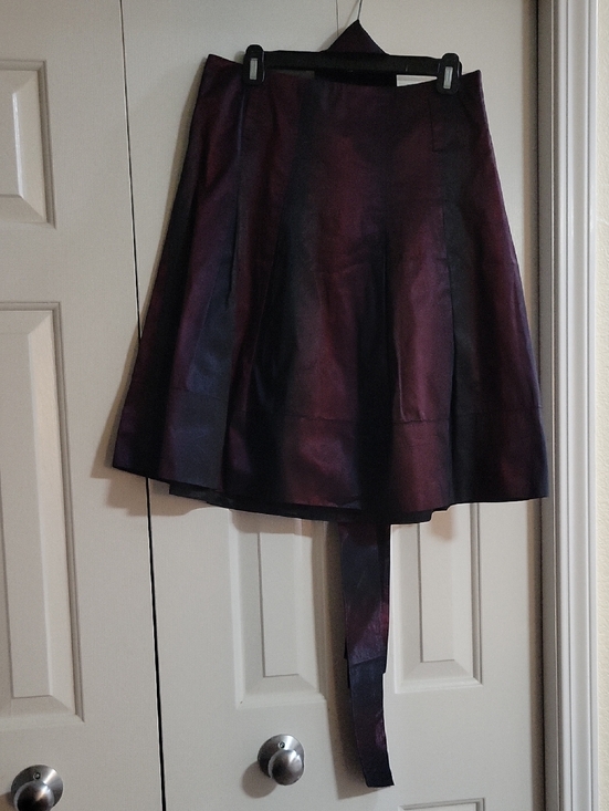 Express Dresses & Skirts - Express Deep Plum A-Line Skirt W/ Black Sheen